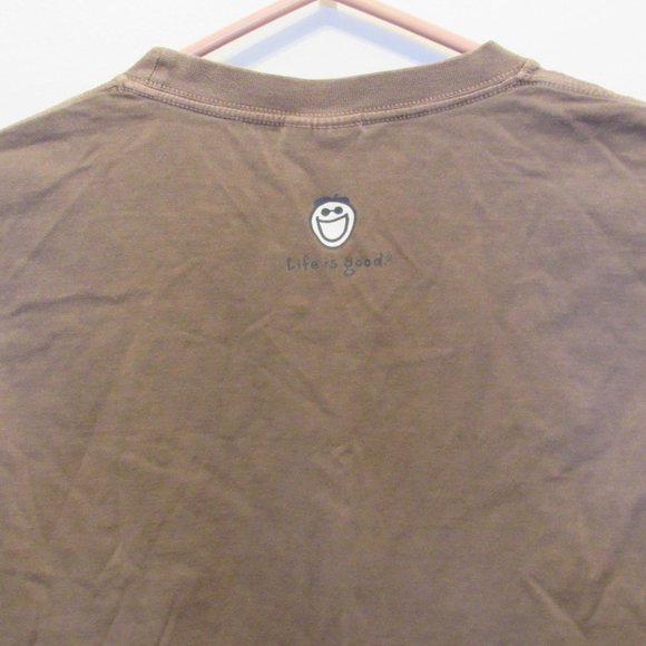 Life is Good T-Shirt Lucky Dog Brown Tan Golf Drive Time Golfers Size Medium - Picture 8 of 9